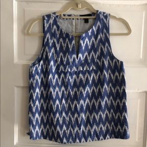 J Crew Blue Ikat sleeveless tank